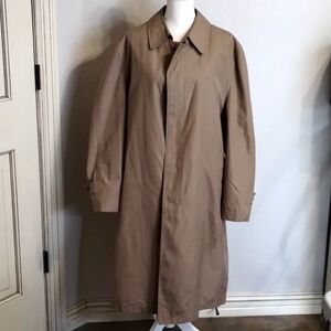 Hart Schaffner & Marx Trench Coat Mens Size 42R Tan